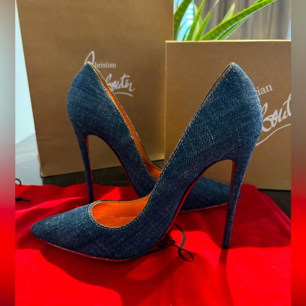 Christian Louboutin Denim So Kate 120s heels stilettos - Picture 1 of 9